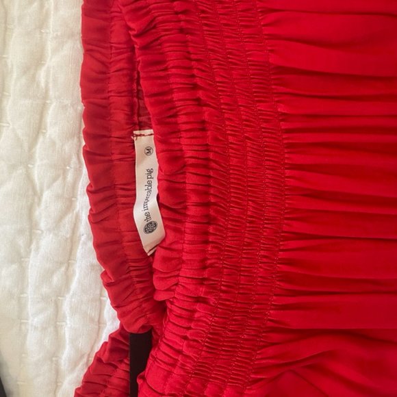 NWT Impeccable Pig Off The Shoulder Dress - Red - Picture 5 of 5